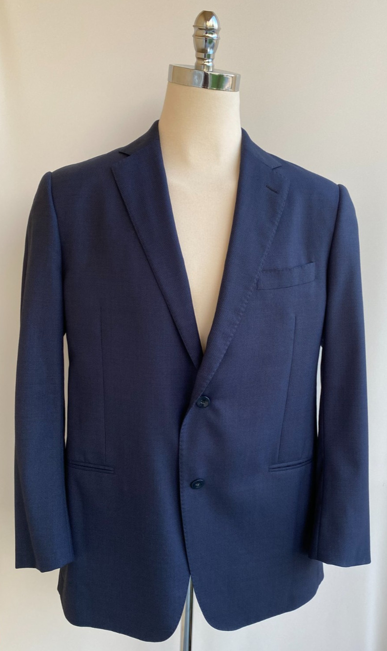 J. Hilburn Vitale Barberis Canonico Wool Blue Jacket Blazer Bespoke 44R